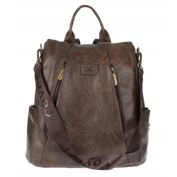 Plecak damski 2w1 torebka shopper duża pojemna na ramię CS1291 Czekoladowa