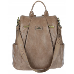 Plecak damski 2w1 torebka shopper duża pojemna na ramię CS1291 Brązowa