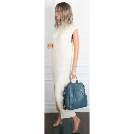 Plecak damski 2w1 torebka shopper duża pojemna na ramię CS1291 Niebieska