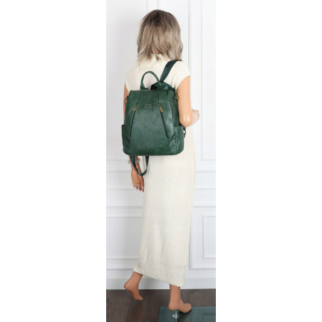 Plecak damski 2w1 torebka shopper duża pojemna na ramię CS1291 Zielona