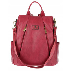 Plecak damski 2w1 torebka shopper duża pojemna na ramię CS1291 Czerwona