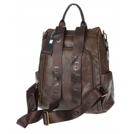 Plecak damski 2w1 torebka shopper duża pojemna na ramię CS1291 Czekoladowa