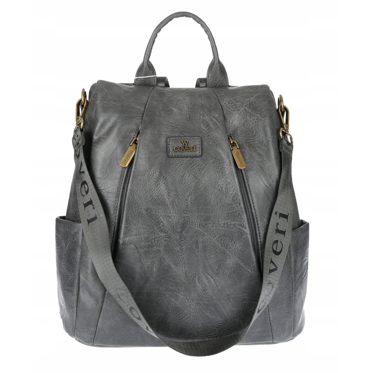 Plecak damski 2w1 torebka shopper szkoły duża pojemna na ramię CS1291 Szara