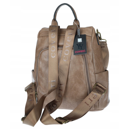 Plecak damski 2w1 torebka shopper duża pojemna na ramię CS1291 Brązowa