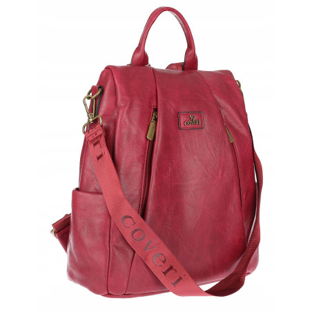 Plecak damski 2w1 torebka shopper duża pojemna na ramię CS1291 Czerwona