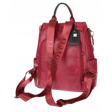 Plecak damski 2w1 torebka shopper duża pojemna na ramię CS1291 Czerwona