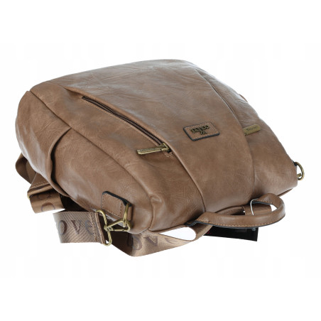 Plecak damski 2w1 torebka shopper duża pojemna na ramię CS1291 Brązowa