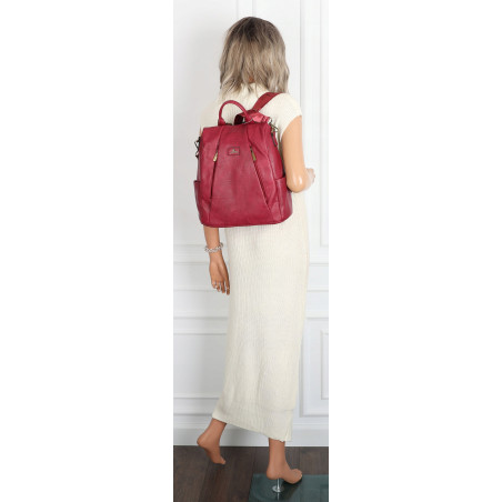 Plecak damski 2w1 torebka shopper duża pojemna na ramię CS1291 Czerwona