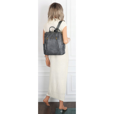 Plecak damski 2w1 torebka shopper szkoły duża pojemna na ramię CS1291 Szara