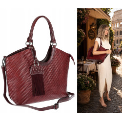 Torebka Damska Shopper na Ramię modna do ręki Listonoszka MC819 Czerwona