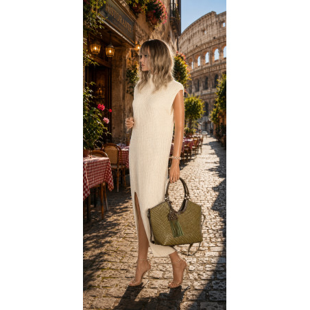 Torebka Damska Shopper na Ramię modna do ręki Listonoszka MC819 Zielona