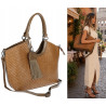 Torebka Damska Shopper na Ramię modna do ręki Listonoszka MC819 Brązowa