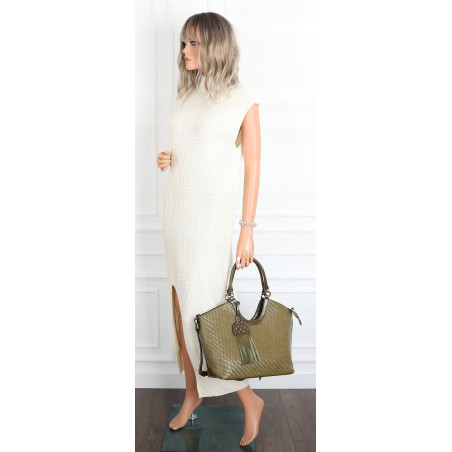 Torebka Damska Shopper na Ramię modna do ręki Listonoszka MC819 Zielona
