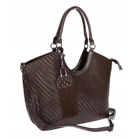 Torebka Damska Shopper na Ramię modna do ręki Listonoszka MC819 Czekoladowa