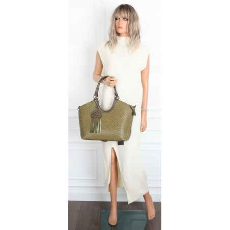 Torebka Damska Shopper na Ramię modna do ręki Listonoszka MC819 Zielona