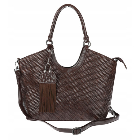 Torebka Damska Shopper na Ramię modna do ręki Listonoszka MC819 Czekoladowa