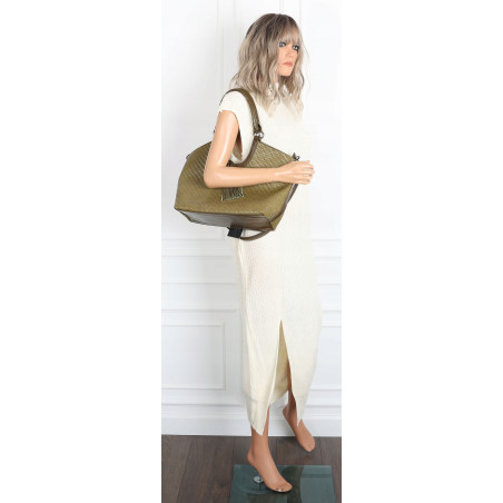 Torebka Damska Shopper na Ramię modna do ręki Listonoszka MC819 Zielona