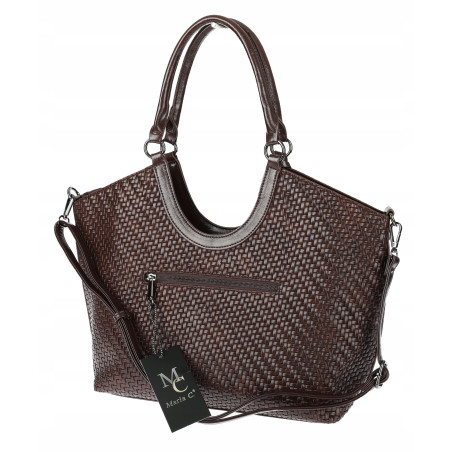 Torebka Damska Shopper na Ramię modna do ręki Listonoszka MC819 Czekoladowa