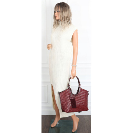 Torebka Damska Shopper na Ramię modna do ręki Listonoszka MC819 Czerwona