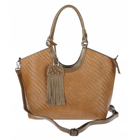 Torebka Damska Shopper na Ramię modna do ręki Listonoszka MC819 Brązowa