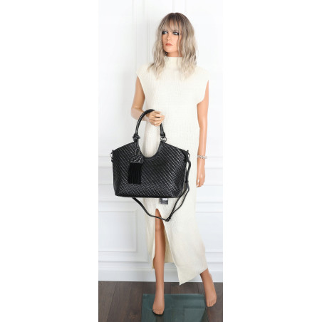 Torebka Damska Shopper na Ramię modna do ręki Listonoszka MC819 Czarna