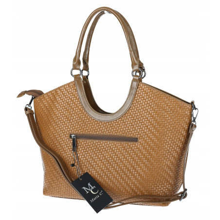 Torebka Damska Shopper na Ramię modna do ręki Listonoszka MC819 Brązowa