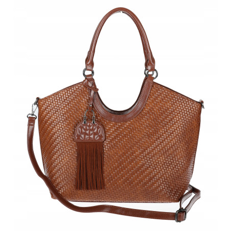 Torebka Damska Shopper na Ramię modna do ręki Listonoszka MC819 Brązowa
