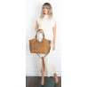 Torebka Damska Shopper na Ramię modna do ręki Listonoszka MC819 Brązowa