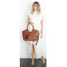 Torebka Damska Shopper na Ramię modna do ręki Listonoszka MC819 Brązowa