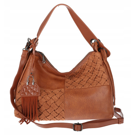 Torebka Damska Shopper na Ramię worek modna torba Listonoszka MC875 Brązowa