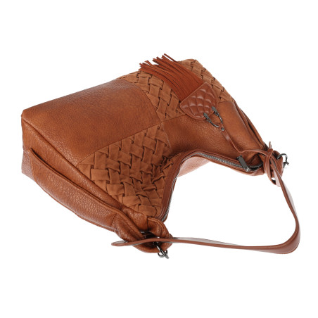 Torebka Damska Shopper na Ramię worek modna torba Listonoszka MC875 Brązowa