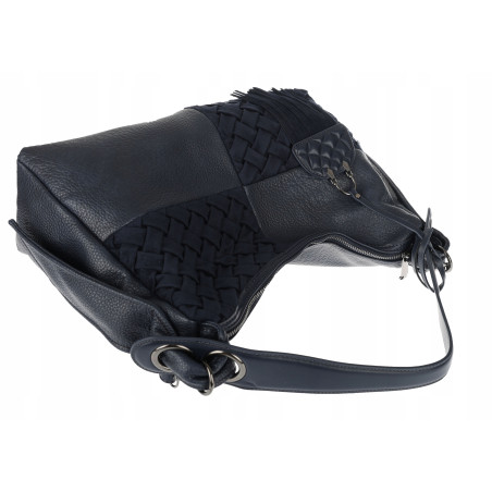Torebka Damska Shopper na Ramię worek modna Listonoszka MC875 Granatowa