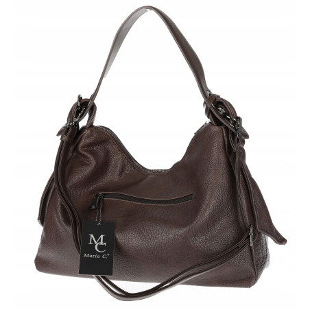 Torebka Damska Shopper na Ramię worek modna Listonoszka MC875 Czekoladowa