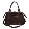 Torebka kuferek do ręki Listonoszka modna zamszowa HJ1381 D. Czekoladowa