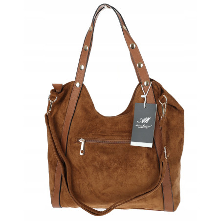 Torebka Damska Shopper na Ramię worek torba Listonoszka HJ1386 Brązowa