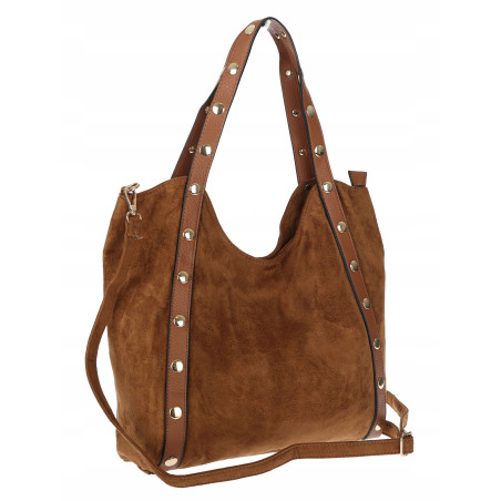 Torebka Damska Shopper na Ramię worek torba Listonoszka HJ1386 Brązowa