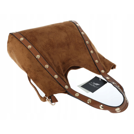 Torebka Damska Shopper na Ramię worek torba Listonoszka HJ1386 Brązowa