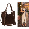 Torebka Damska Shopper na Ramię worek torba Listonoszka HJ1386 Czekoladowa
