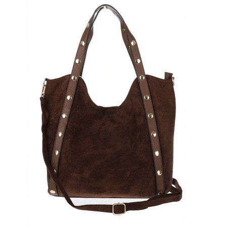 Torebka Damska Shopper na Ramię worek torba Listonoszka HJ1386 Czekoladowa