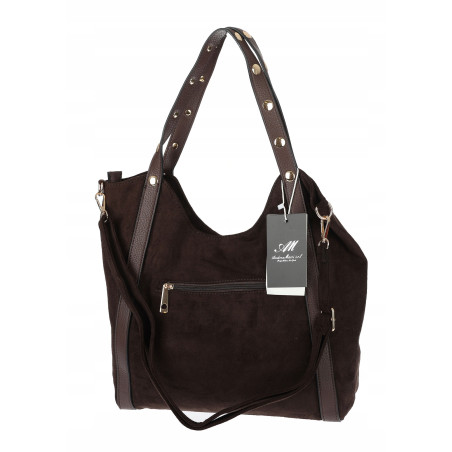 Torebka Damska Shopper na Ramię worek torba Listonoszka HJ1386 C. Czekolada