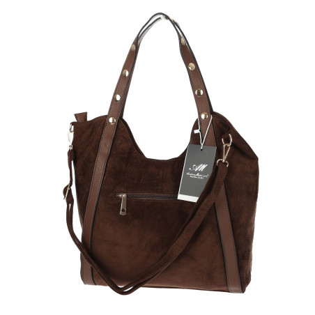 Torebka Damska Shopper na Ramię worek torba Listonoszka HJ1386 Czekoladowa