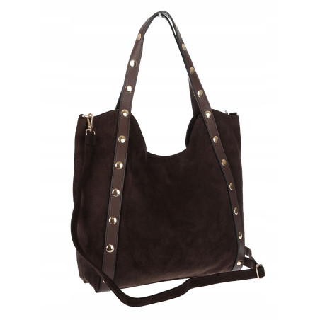 Torebka Damska Shopper na Ramię worek torba Listonoszka HJ1386 C. Czekolada