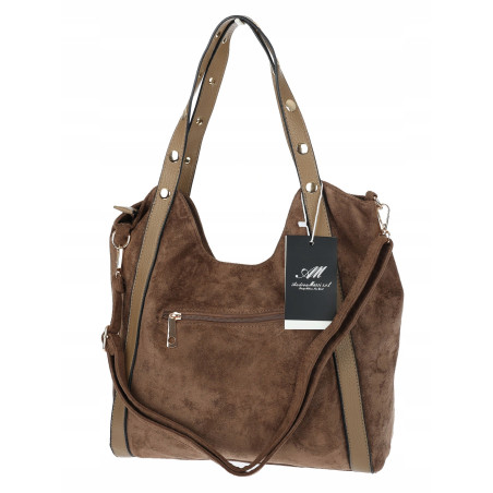 Torebka Damska Shopper na Ramię worek torba Listonoszka HJ1386 Beżowa