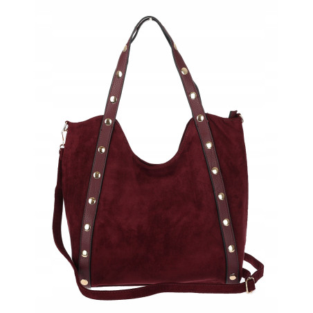 Torebka Damska Shopper na Ramię worek torba Listonoszka HJ1386 Bordowa