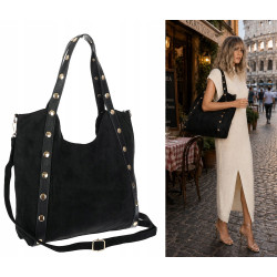 Torebka Damska Shopper na Ramię worek modna torba Listonoszka HJ1386 Czarna