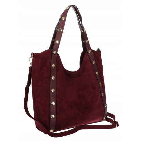 Torebka Damska Shopper na Ramię worek torba Listonoszka HJ1386 Bordowa