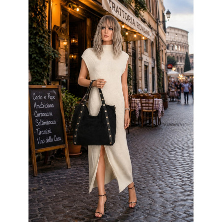 Torebka Damska Shopper na Ramię worek modna torba Listonoszka HJ1386 Czarna