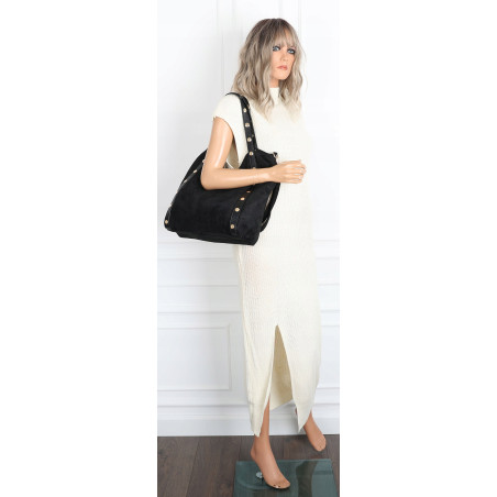 Torebka Damska Shopper na Ramię worek modna torba Listonoszka HJ1386 Czarna