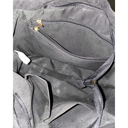 Torebka damska zamszowa worek shopper z ćwiekami modna torba HJ1385 Brązowa
