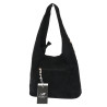 Torebka damska zamszowa worek shopper z ćwiekami modna torba HJ1385 Czarna